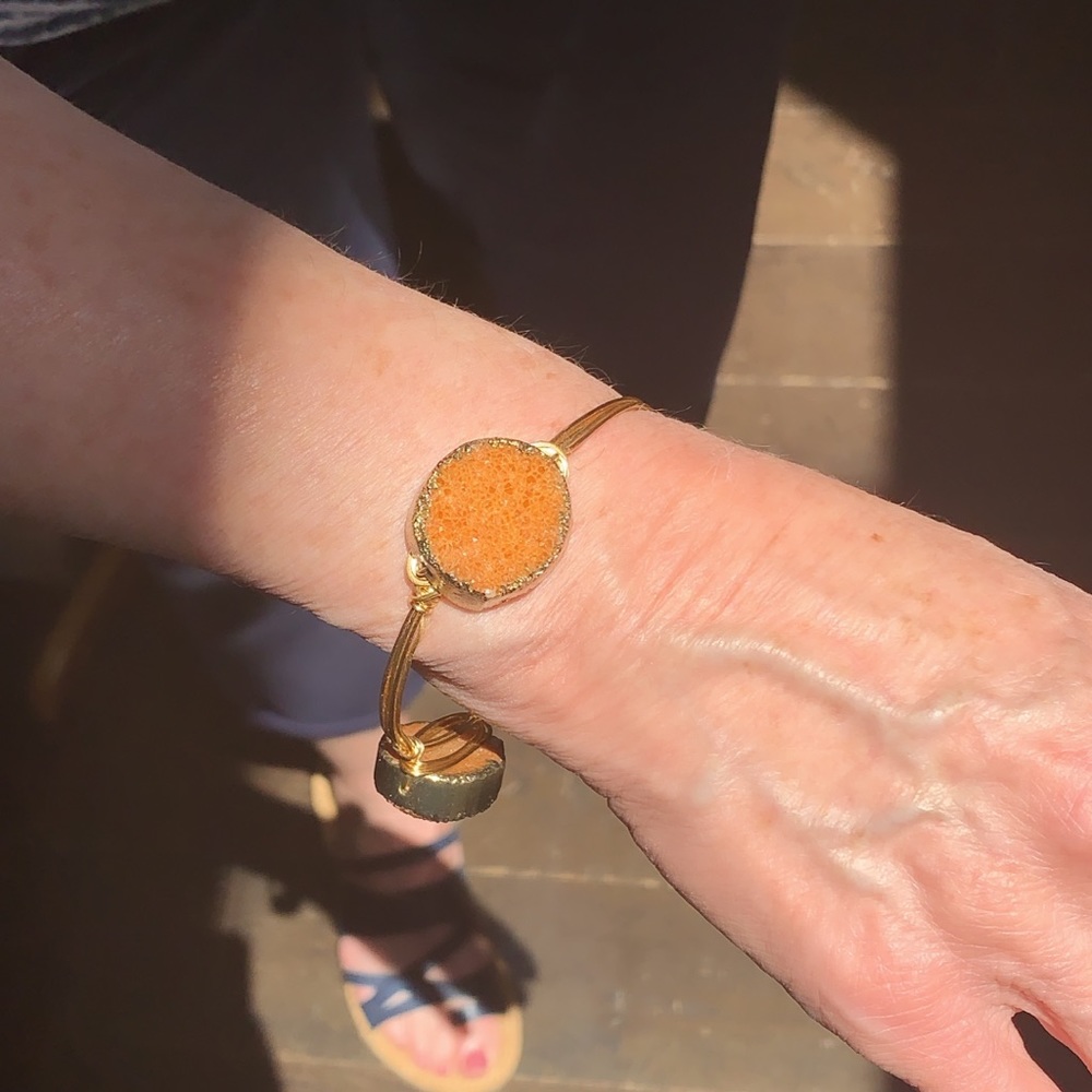 ✨LAST! Handmade Druzy Stone Wire Wrapped Bangle - Picture 7 of 9